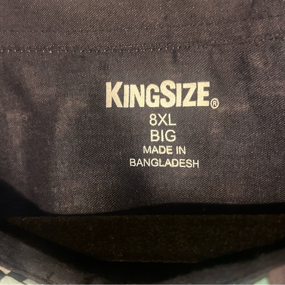 King Size Patterned Teal And White Button Down Sh… - image 6